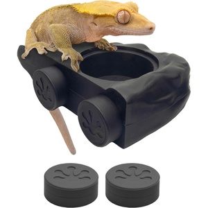 image:imagePangea Silicone Gecko Feeding Ledge  Magnetic Mini Food Dish GrayBlack
